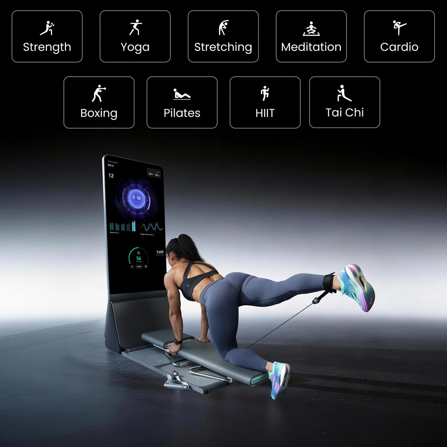 AEKE Smart Home Gym System+Yoga Mat+Foam Roller+Barbell Pad+Gym Towel