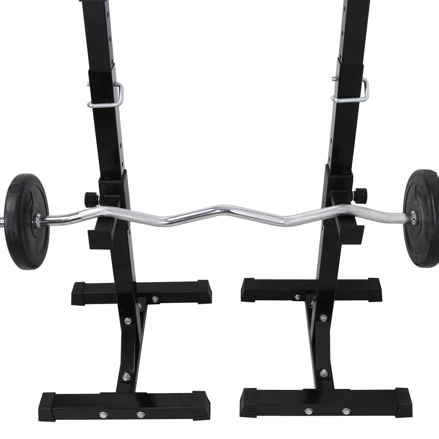 Saturnpower Pair of Adjustable Squat Rack 40inch-66inch Barbell Bracket Solid Steel Free Press Bench, Home Gym Portable Dumbbell Racks Stands, Family Sports Fitness Equipment,Black