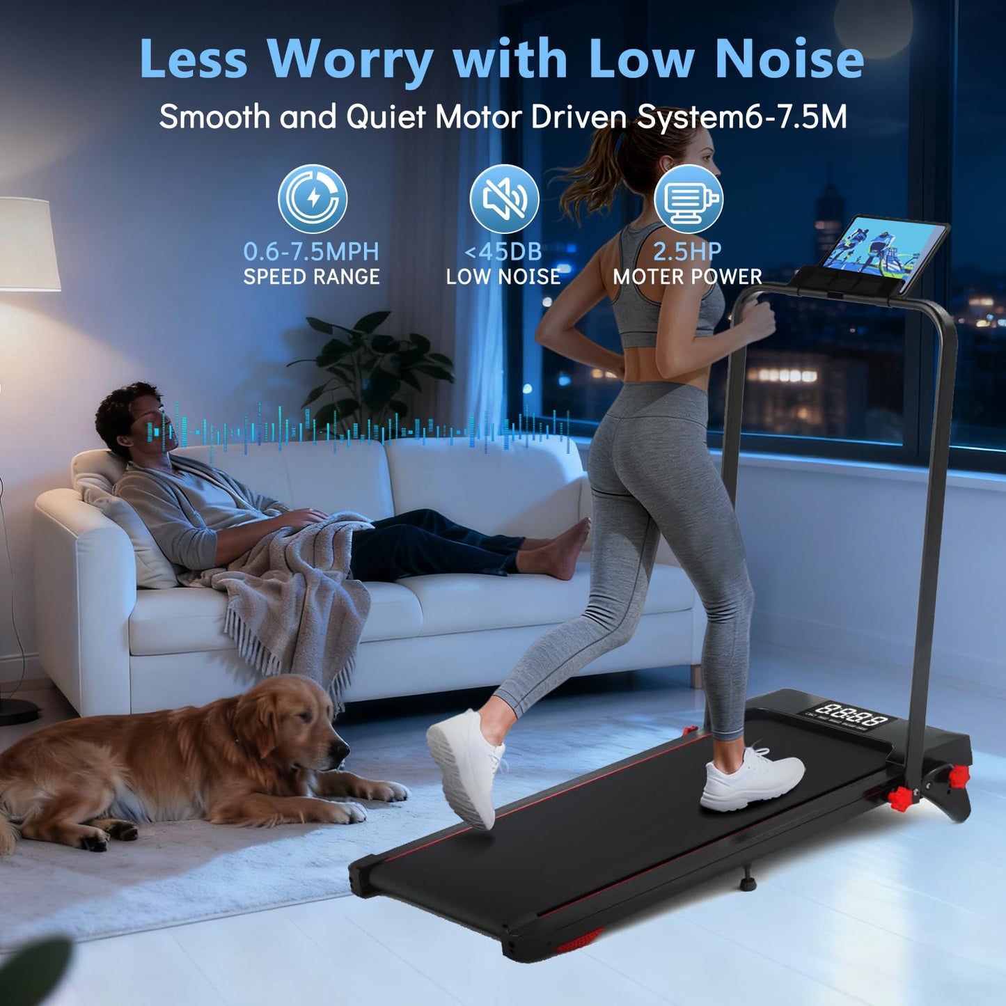 Ecogou Walking Pad with Handle Bar and Incline, 4 in 1 Under Desk Treadmill with Hiking Mode, 2.5HP Low Noise Walking Treadmill Pad with Remote Control,Portable Treadmills for Home Office, Led Display