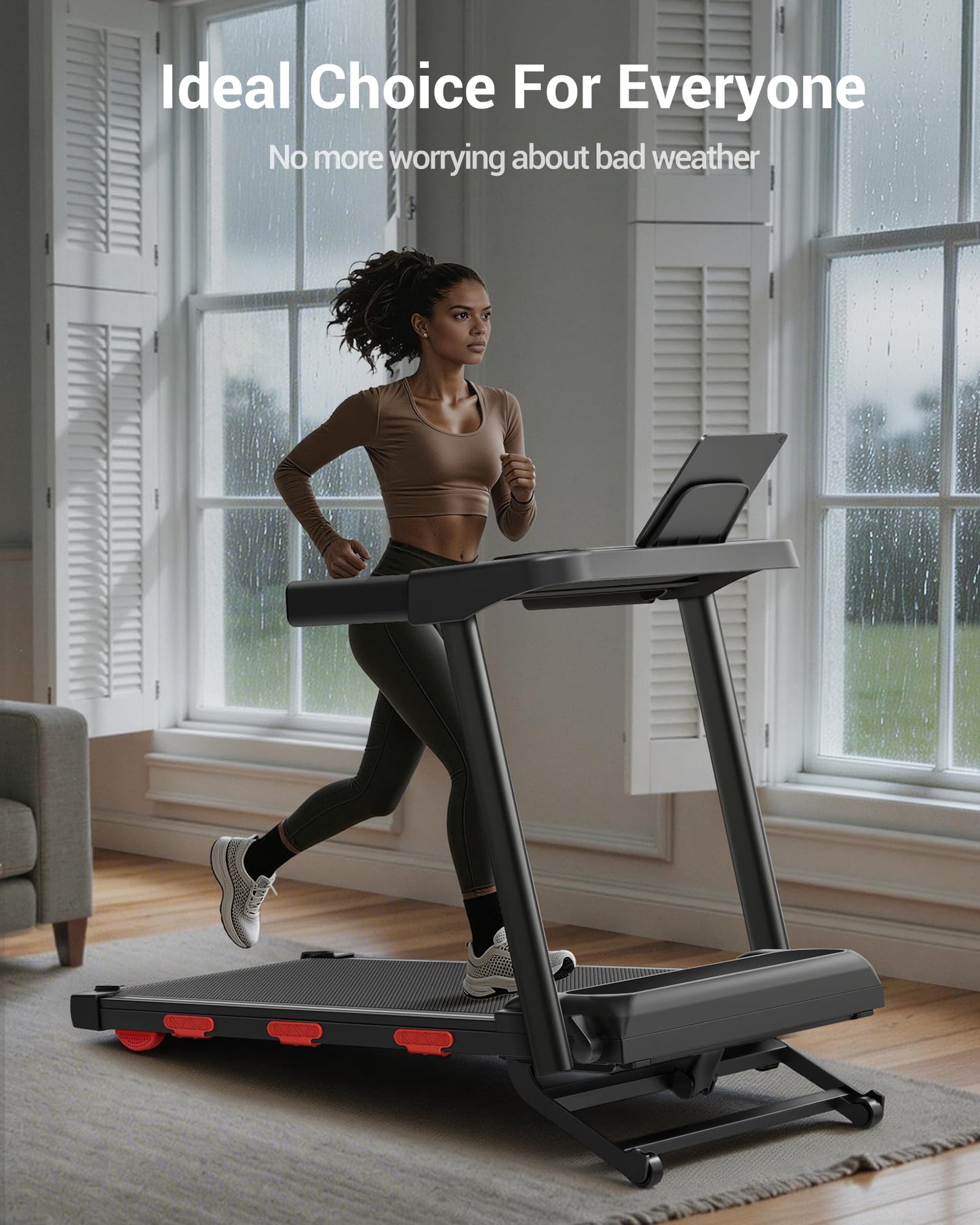 LONTEK 15% Auto Incline Treadmills for Home, 10S Folds Away Portable Treadmill with Led Screen & Handle Bar Up to 300LBS Capacity, 3.0HP 7-Layer Shock-Absorbing Walking Pad Treadmill 0.6-7.2MPH
