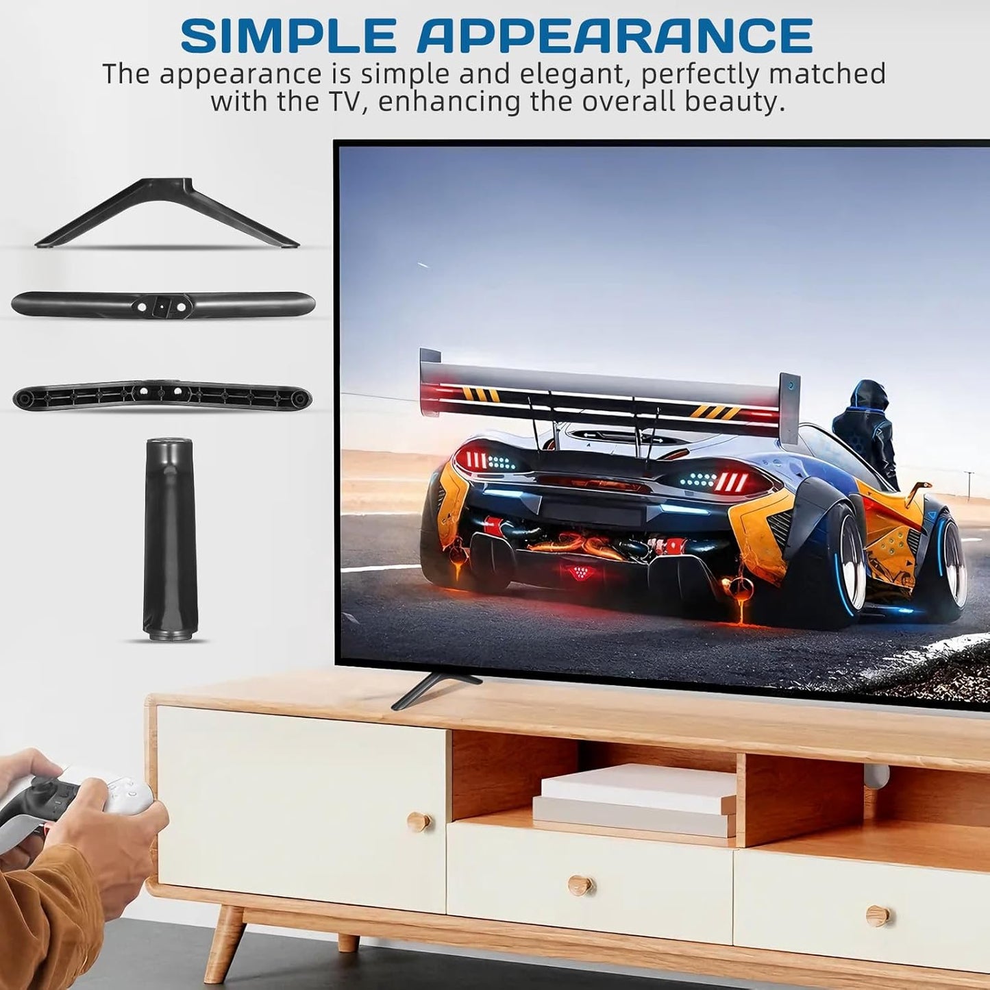 32 Inch SEWACC Universal Tv Stand Legs Replacement with Screws, Tabletop Tv Base Pedestal Feet for Tvs, Monitor