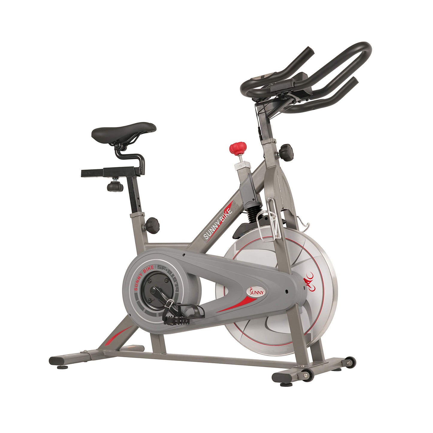 Sunny Health & Fitness Synergy Exercise Bike with 30LB Flywheel, Silent Belt Drive & Magnetic Resistance, Indoor Bicycle with 275 LB User Weight Capacity, Tablet Mount, Adjustable Seats – SF-B1879