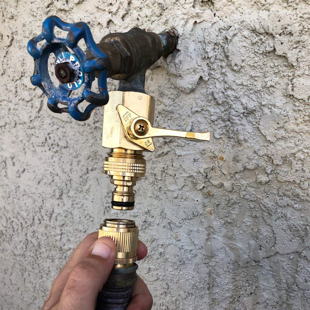 HQMPC Male Garden Hose Quick Connect Solid Brass Quick Connector Garden Hose Fitting Water Hose Connectors 3/4 inch GHT (4 Female+ 4Male)