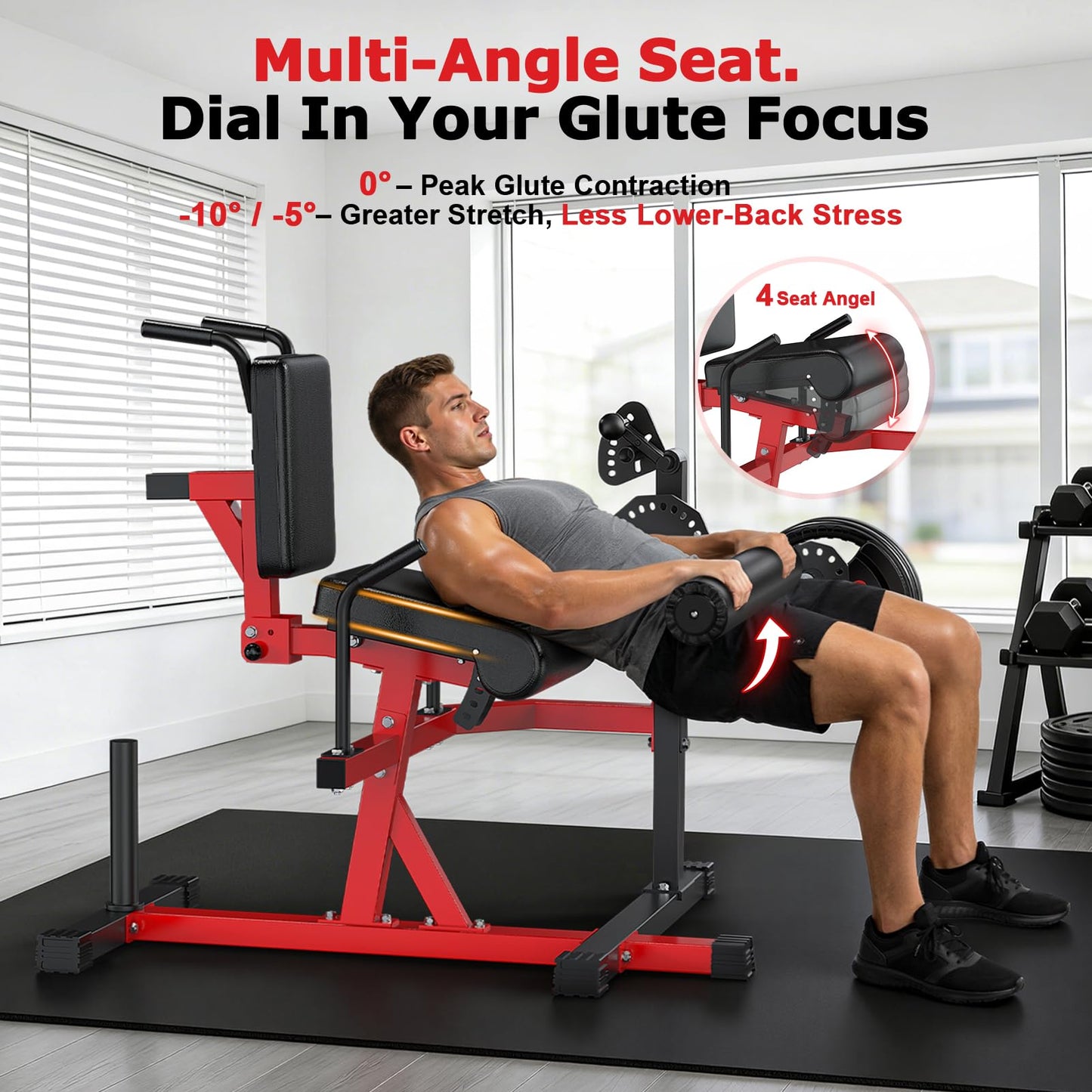 XDDIAS Leg Extension and Curl Machine, 1000LBS Capacity Leg Workout Equipment, Adjustable Seated/ Lying Lower Body Workout Bench for Hip Thrust/ Sit Up, Extended Sleeve Fit 1''/2'' Plate