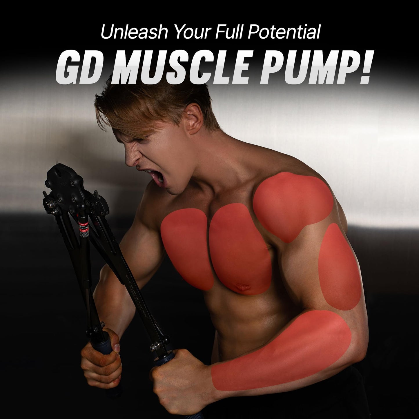 (NEW) GD Muscle Pump Power Twister Arm Exerciser & Chest Expander Upper Body Strengthener, Chest Workout Exerciser for Men, Workout Equipment Shoulder Muscle Training Fitness Equipment (22-100 lbs)