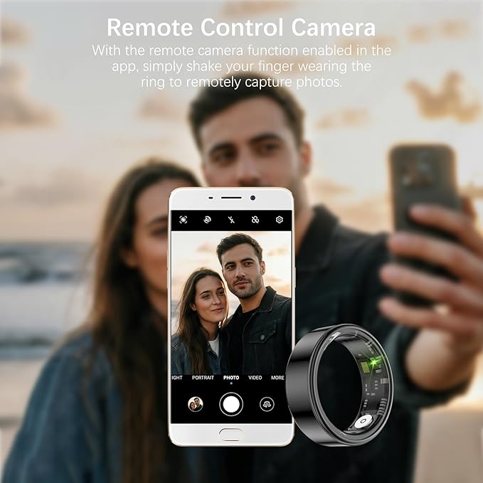 Smart Health Rings for Women Men, Fitness Tracker with Heart Rate, Blood Oxygen, HRV, Sleep Tracker, Step Tracker, No Subscription Fee, IP68 Waterproof Smart Ring for iphone & Android (Black 9#)