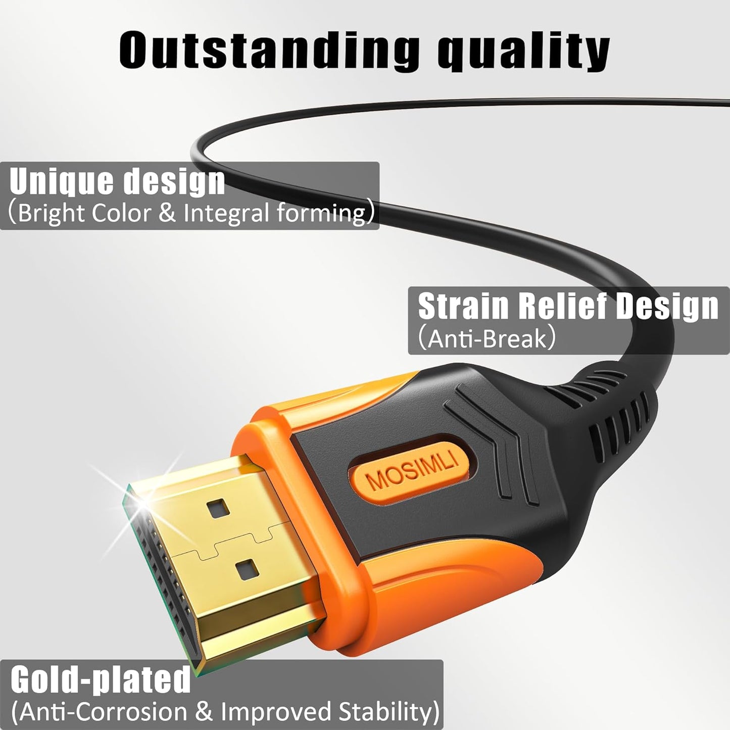 4K 2.0 3FT 10-Pack, 18Gbps 4K@60Hz 2K@240Hz, HDR10, Dolby, 2.2 HDMI Cable High Speed HDMI Cord for Neat, Support & ARC
