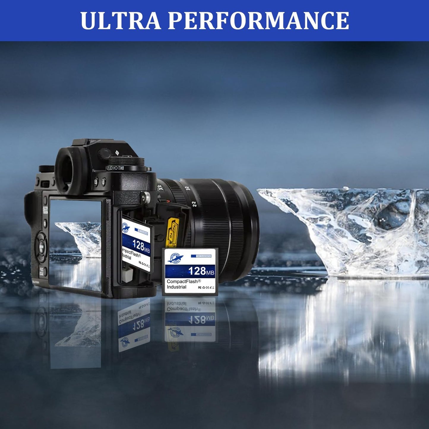 THREE COLOUR DOGFISH 2 Pack 128MB FAT16 Dogfish Compact Flash Memory Card High Performance Industrial CF Type I Card