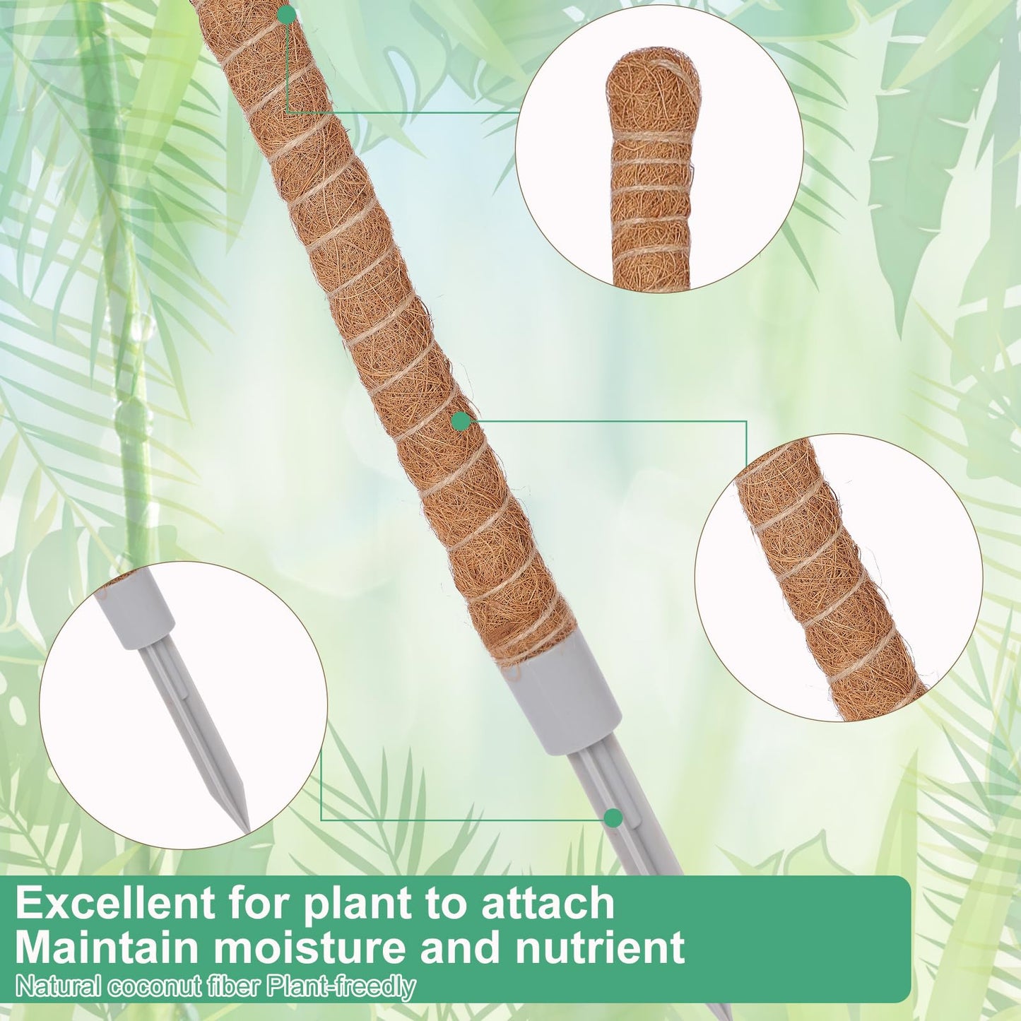 LifeNest 1 Pack Moss Pole, 28 Inch Monstera Plant Support, Moss Poles for Climbing Plants Indoor DIY, Coco Coir Plant Pole Moss Plant Stick Support Stake Kit for Potted Plants, Pothos, Philodendron