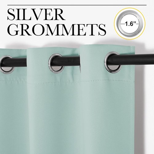 NICETOWN Blackout Curtain Panels - Thermal Insulated Grommet Drapes | Aqua, 34 x 54 Inches, One Pair