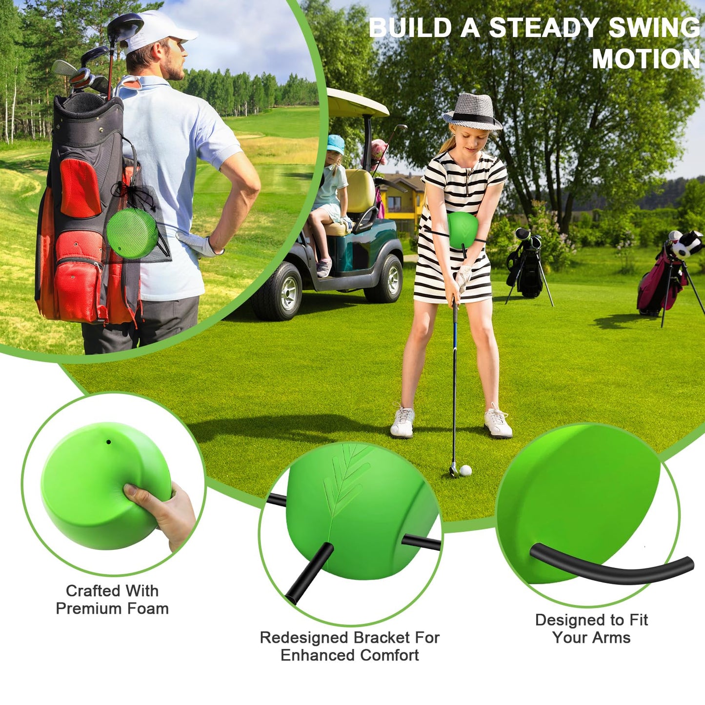 HOMY MART The Connector Golf Training Aid, Golf Swing Trainer for Posture Correction Practice, Golf Swing Training Aid, Golf Training Aids Helps Train Proper Swing Mechanics, Arm Structure