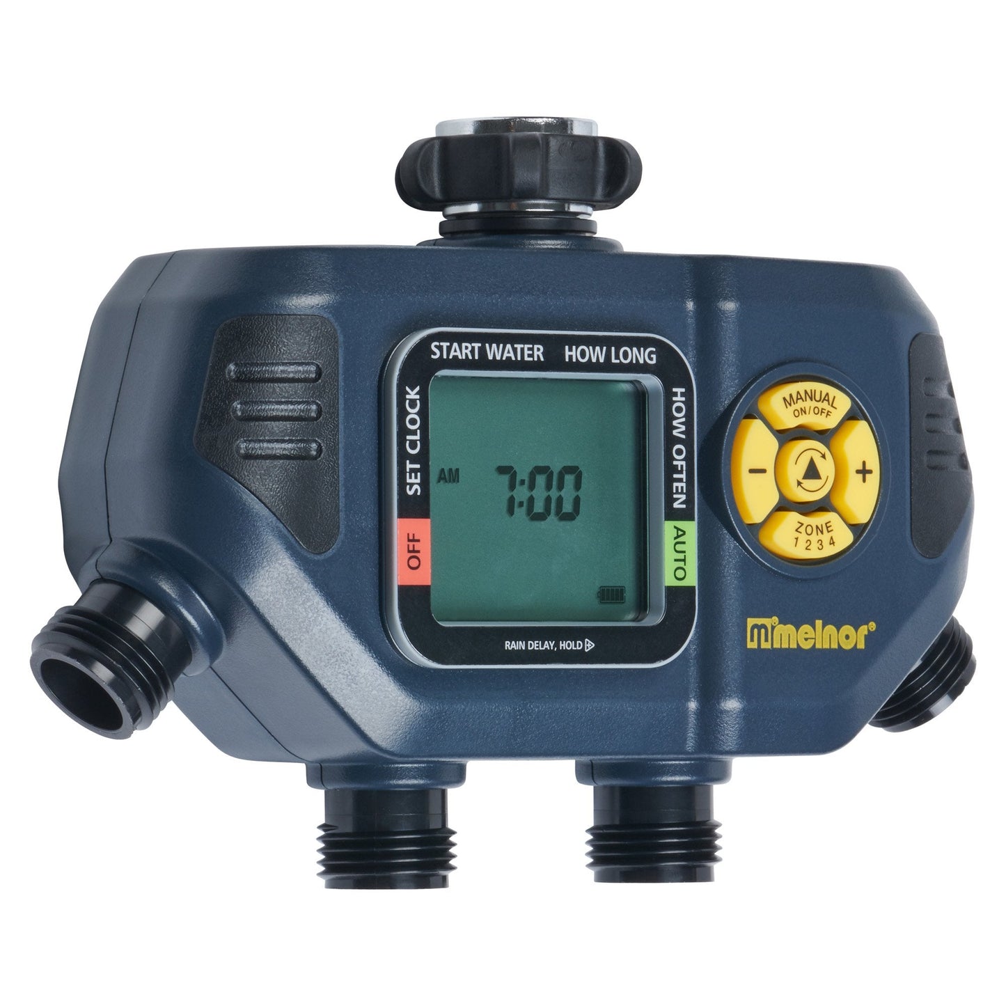 Melnor 65140AMZ 4 Zone Digital Timer, Black, Yellow