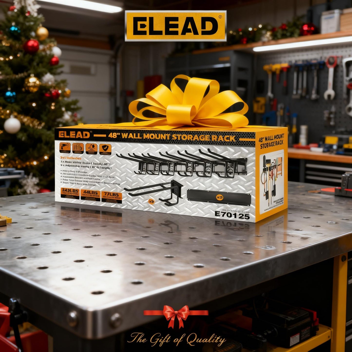ELEAD 9-Pairs Heavy Duty Garage Tool Organizer Wall Mount Hooks, 48 Inches 730 lbs Garden Tool Organizer with Adjustable Hooks, Yard Tools Organizers for Garden, Yard, and Shed