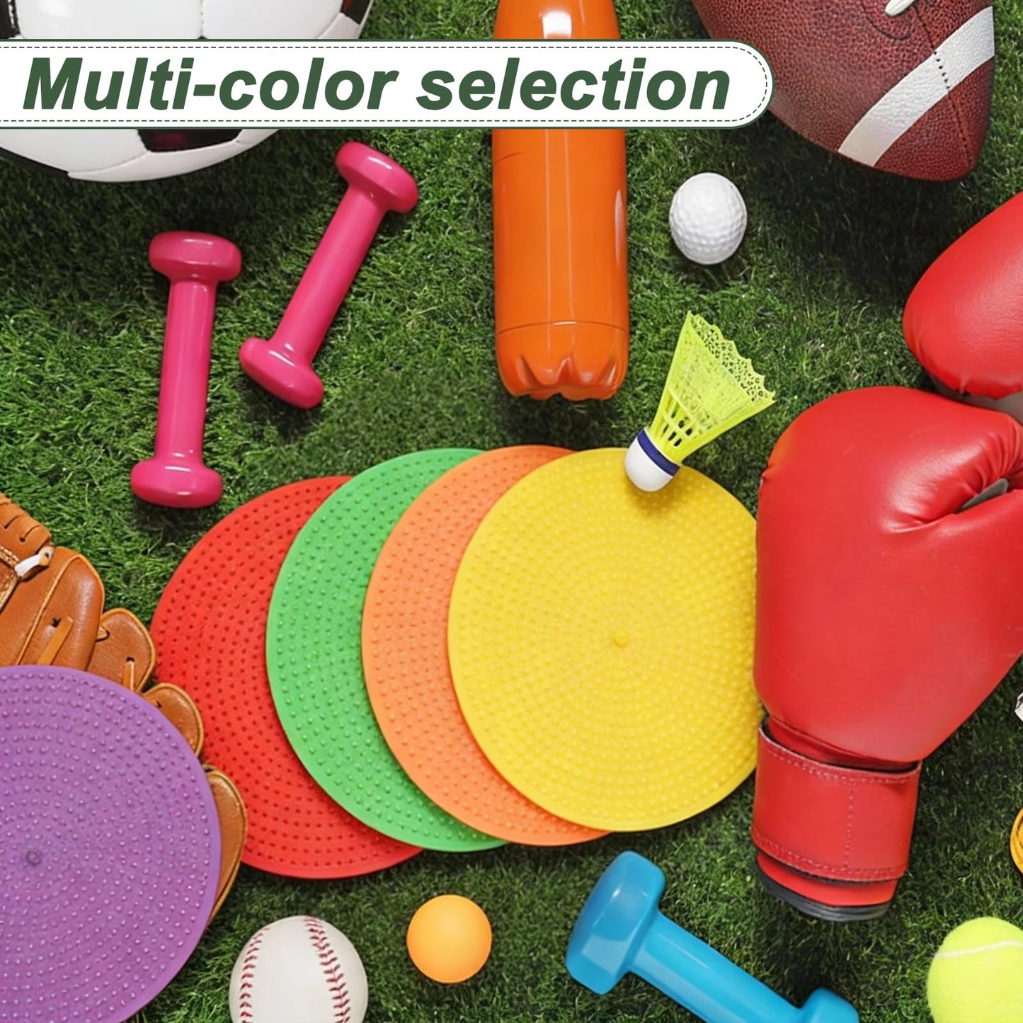 YELARXI Spot Markers for Agility Dot, Non-Slip Poly Spots Floor Dots Flat Field Soccer Training Equipment 9 in & 8 Pcs & Yellow -Fitting for (Gym/Sports/Training/PE Games/Dance)