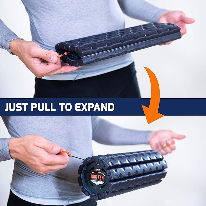 Morph Foam Roller (Alpha-Sage): Collapsible Travel Foam Roller for Pain Relief, Workout Muscle Recovery, Back Massager, Deep Tissue Leg Massage, Back Cracker, Stretcher; Small, Portable