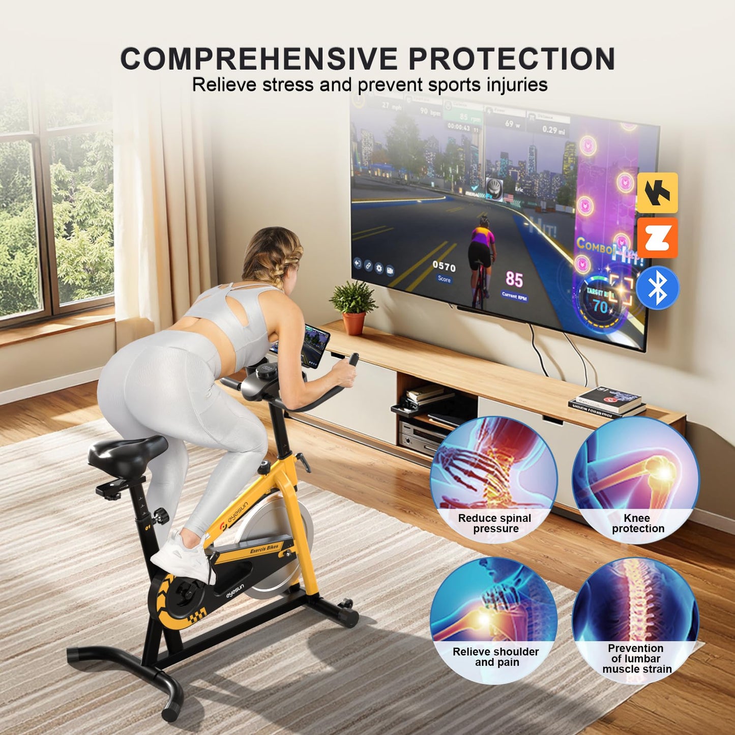 Exercise Bikes for Home,Indoor Cycling Bike with Adjustable Friction,Brake Pad Resistance Silent Belt Drive,330lbs Weight Capacity &Upgraded Version Seat for Home Cardio&Weight Loss(Classical Exercise Bikes Plus)