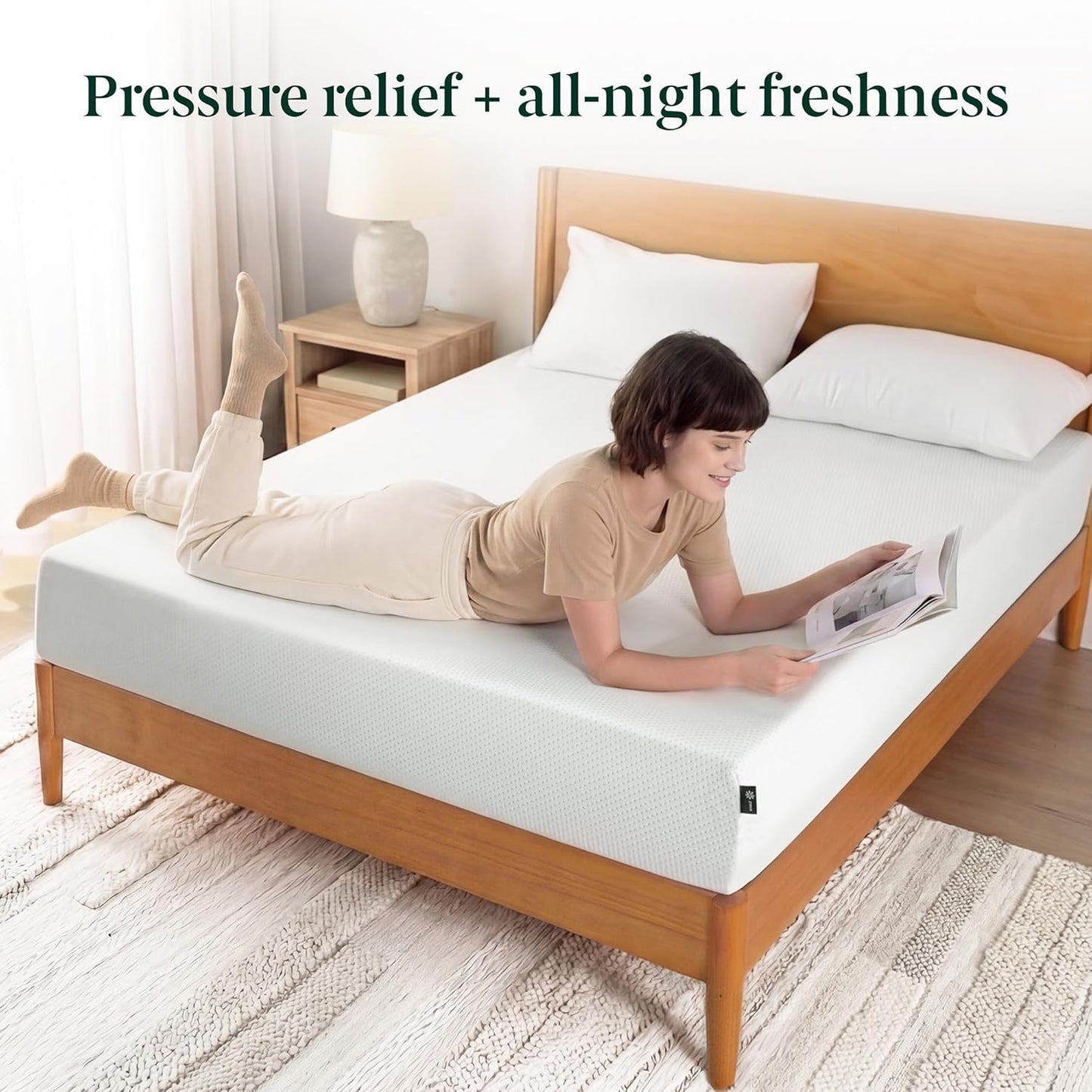 Zinus 8 Inch Twin Green Tea Memory Foam Mattress - Medium Firm Feel | Zoned Pressure Relief & Safe Materials