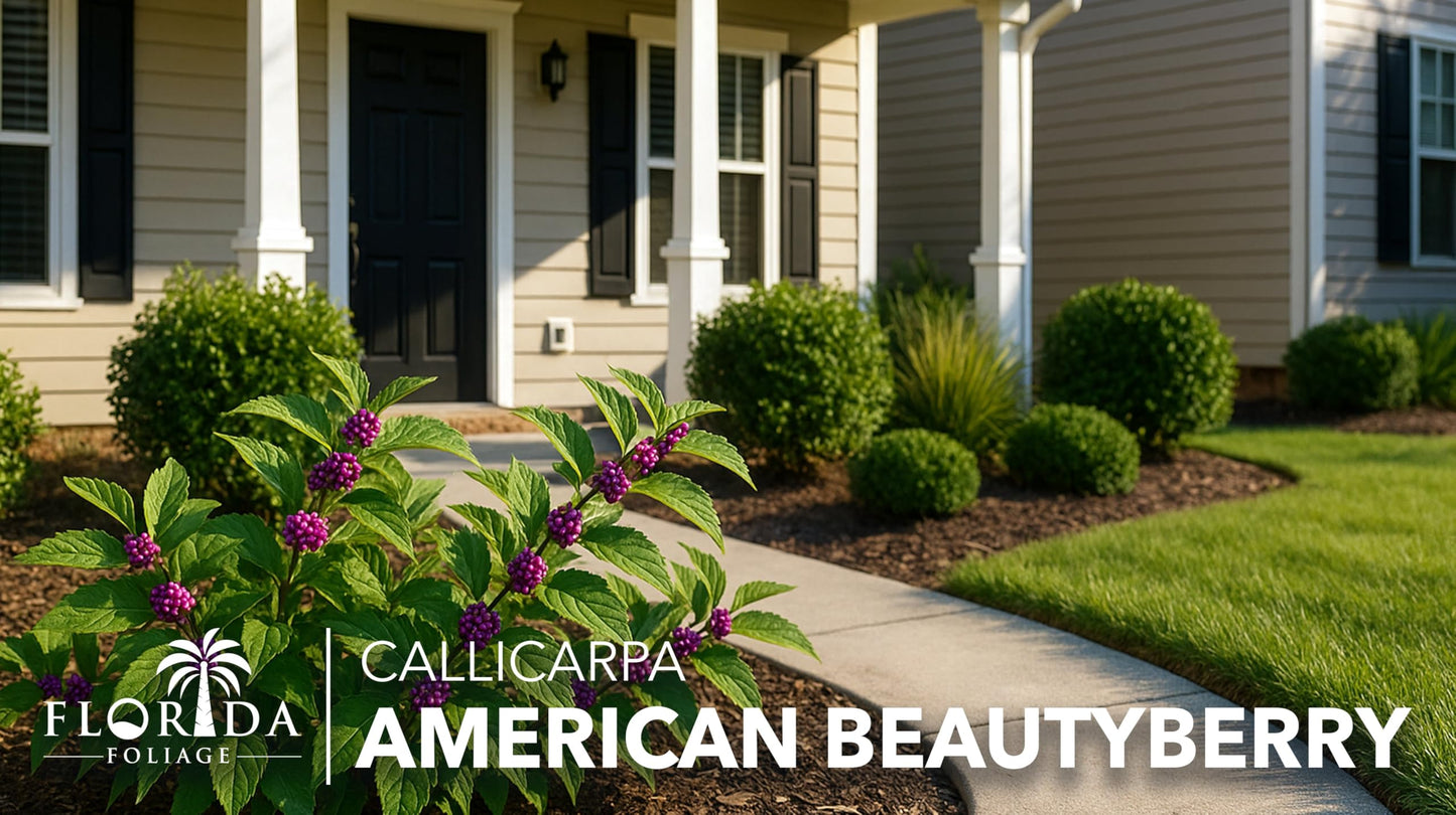 American Beautyberry | 20 Live Plants | Callicarpa Americana | Drought-Tolerant, Vibrant Purple Berries, Attracts Birds & Butterflies | Easy to Grow