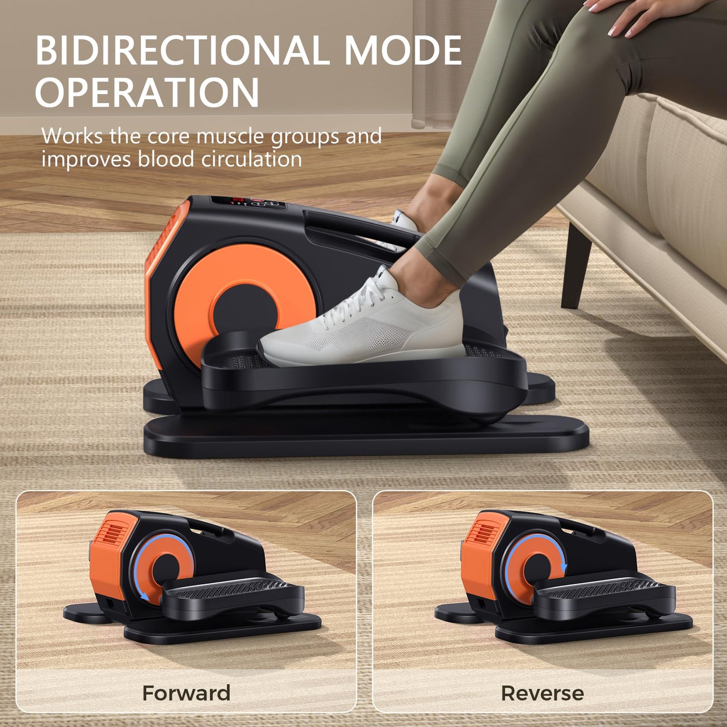 Under Desk Elliptical Machine, Electric Elliptical Leg Exerciser for Seniors with 12 Ad justable, Quiet Portable Elliptical Machine, Seated Pedal Exerciser with Remote Control