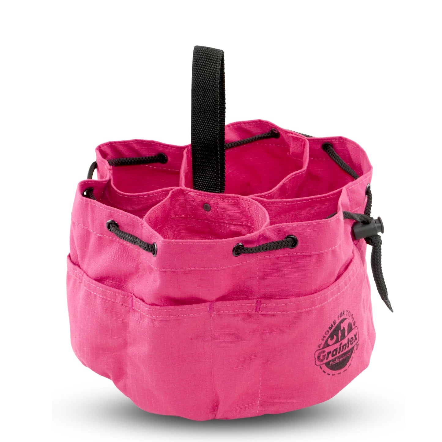 Graintex 18 Pockets Grab Bag Rip-stop Canvas Drawstring Closure, Small Part Organizer Pouch, Small Tools, Screws, Parts, Parachute Tool Bag for Efficient Storage - Pink