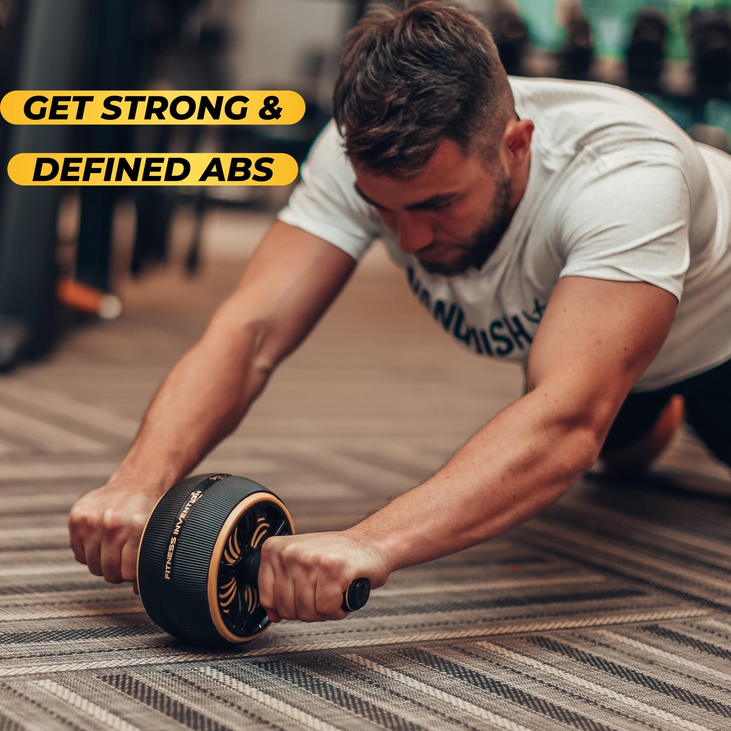 Fitness Invention Ab Roller Wheel - Ab Wheel Roller & Knee Mat - Rueda Para Abdominales - Abdominal Wheel - Abs Roller for Men & Women - Home Gym Equipment