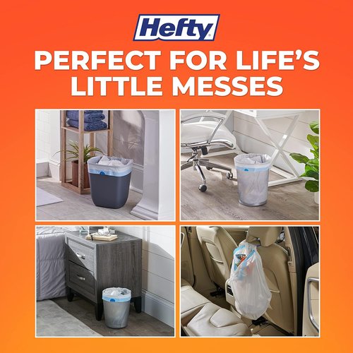 Hefty Small Trash Bags - Fabuloso Scented, 4 Gallon Size, 52 Count for Odor Control