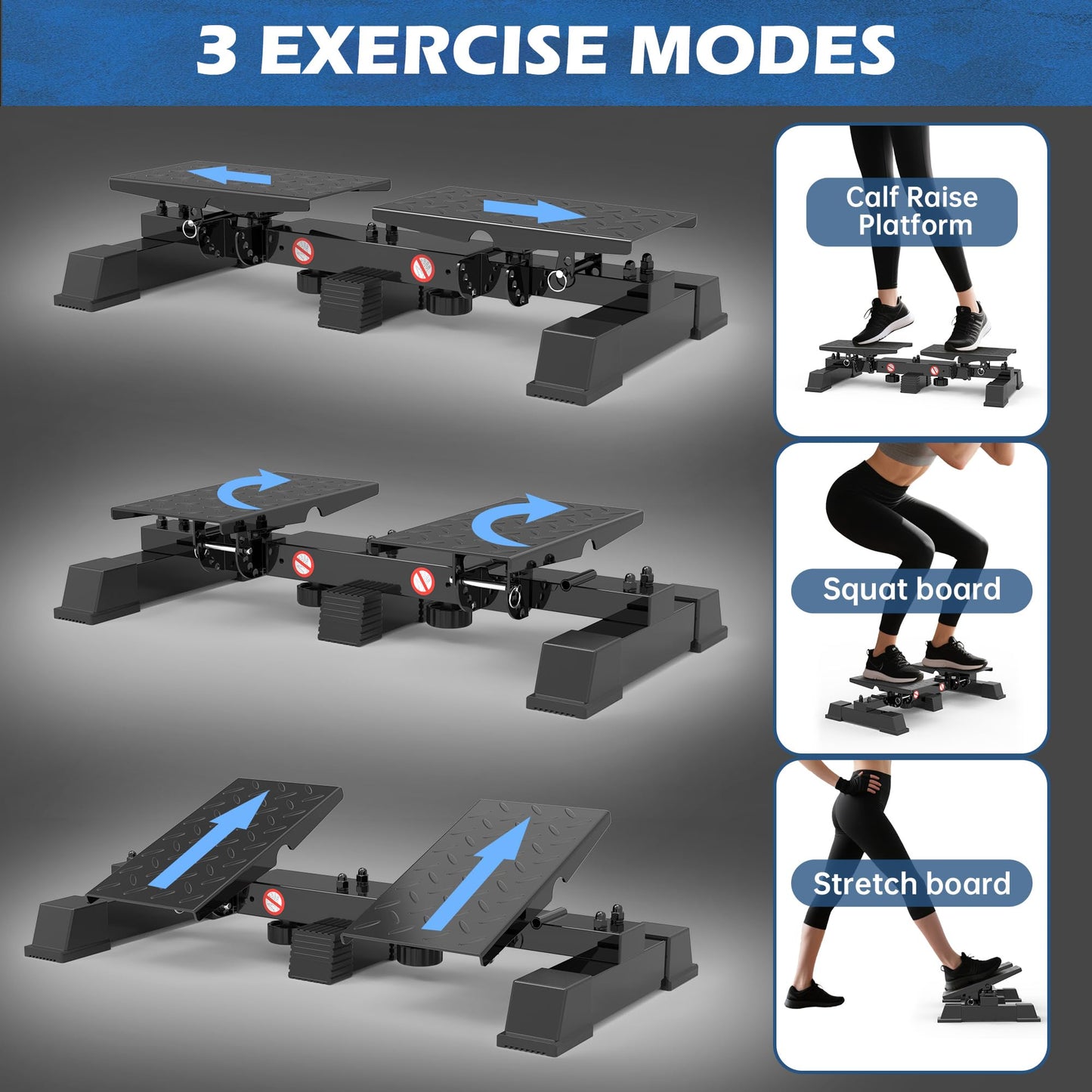leikefitness Height Adjustable Standing Calf Raise Machine for Calf Stretching, Squat, Foot Stretch, Anti-Slip Slant Board