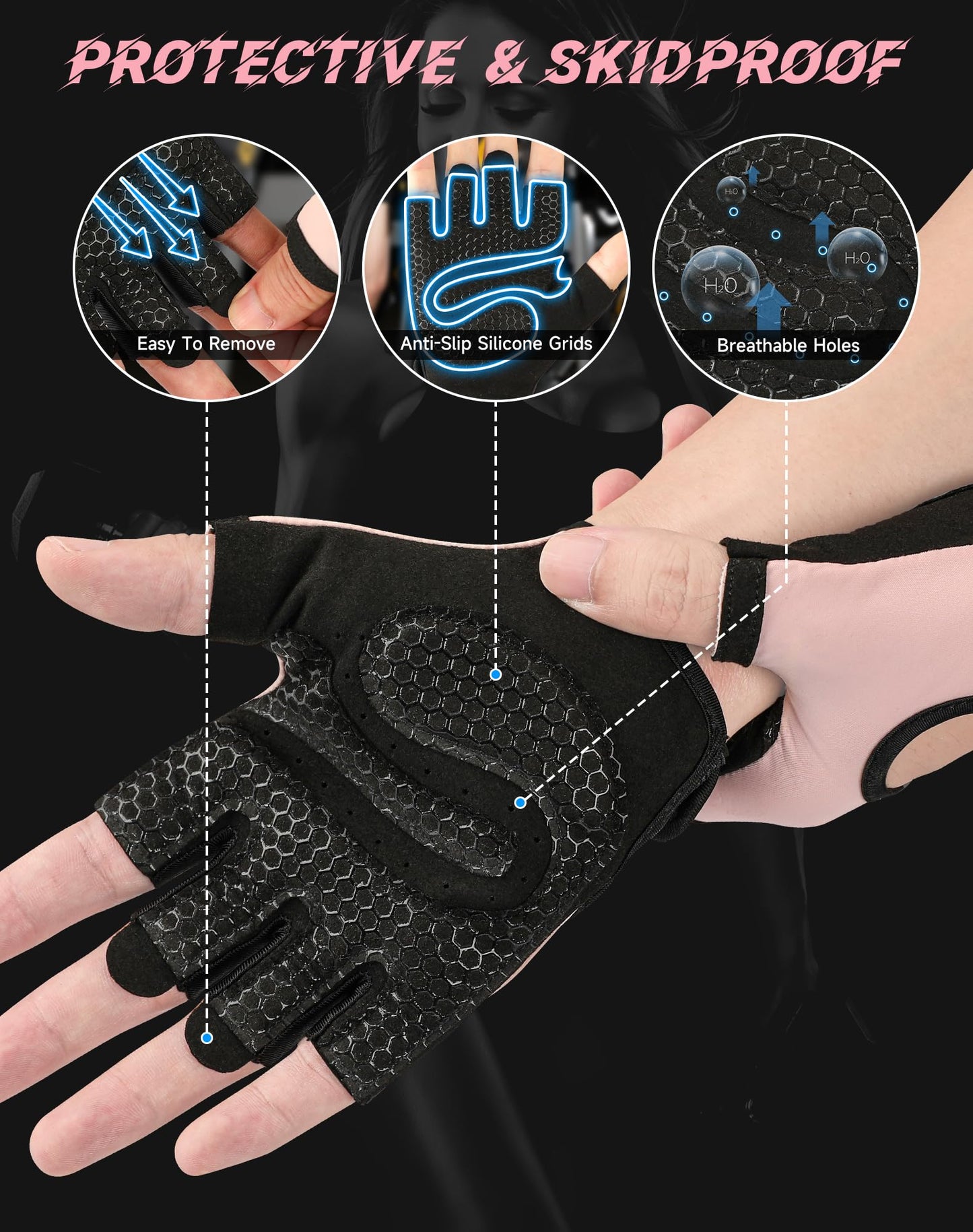 COFIT Breathable Workout Gloves, Antislip Weight Lifting Gym Gloves for Men Women, Superior Grip & Palm Protection for Weightlifting, Fitness, Exercise, Training