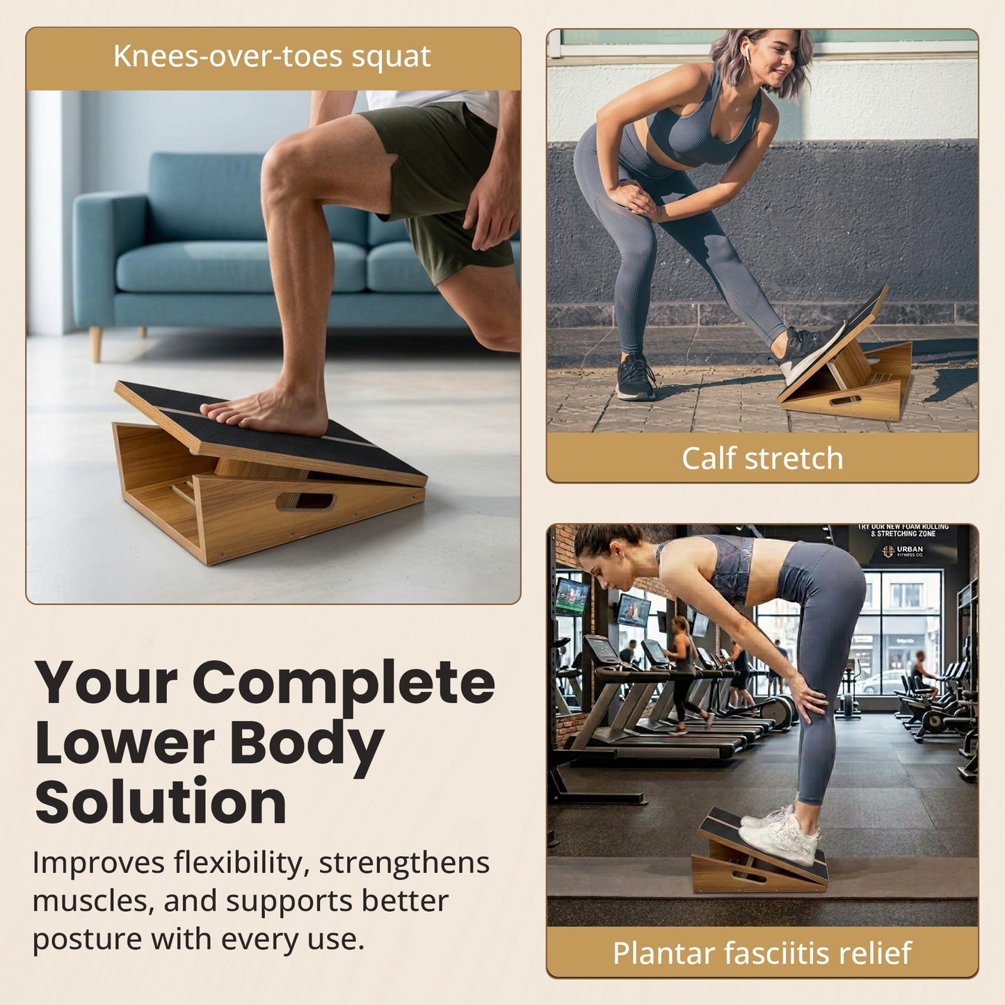 Slant Board for Exercise - 500 lb Weight Capacity, Calf Stretch Board, Stretch & Mobility Board for Physical Therapy Anti Slip Design with 5 Angle Adjustable Incline Board for Knee Ankle Pain Relief