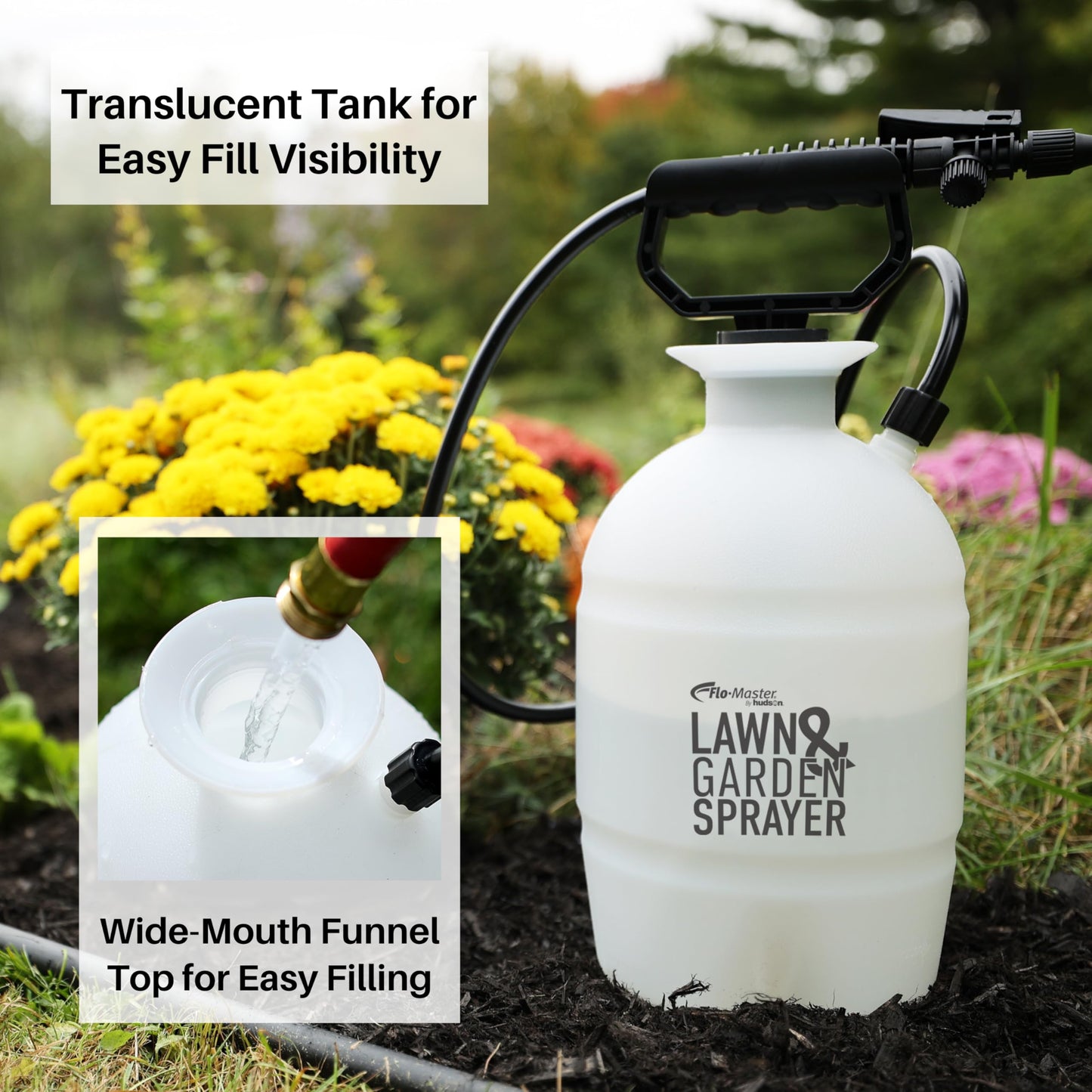 Flo-Master by Hudson 24101 1 Gallon Lawn and Garden Tank Sprayer, Translucent