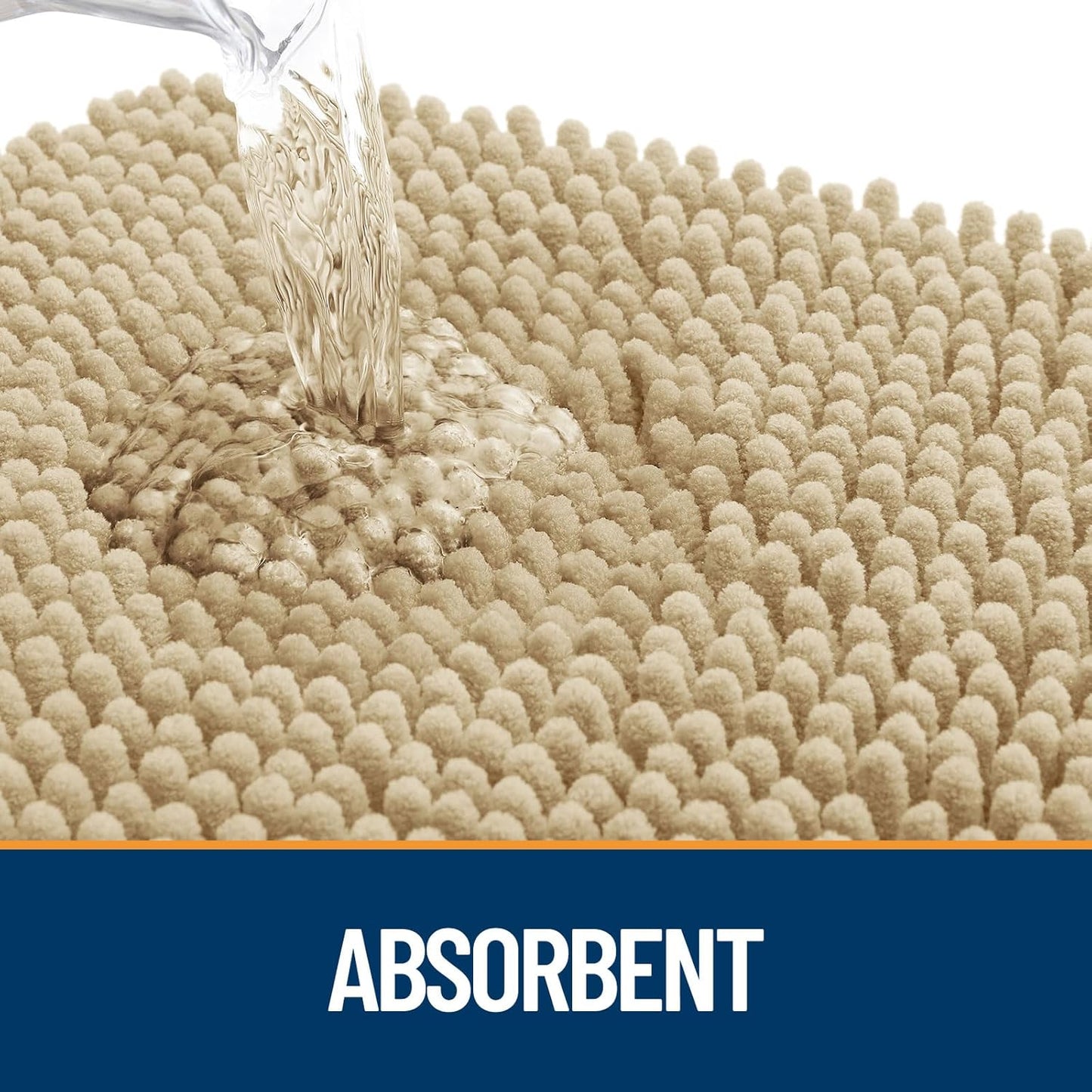 OLANLY Dog Door Mat - Absorbent Non-Slip Washable Chenille Mat for Muddy Paws | 30x17 Inches, Beige
