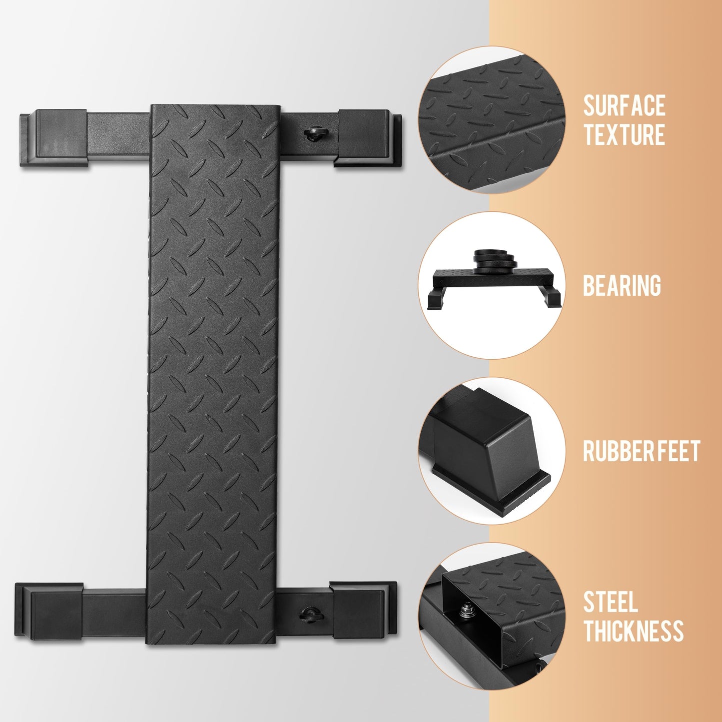 TanverOK 4-in-1 Calf Raise Machine with Black-High Elastic Bands - 4.61" Extra High Heavy Duty Steel Calf Trainer, Squat Wedge Board & Adjustable Resistance Home Gym Equipment with Anti-Slip Design