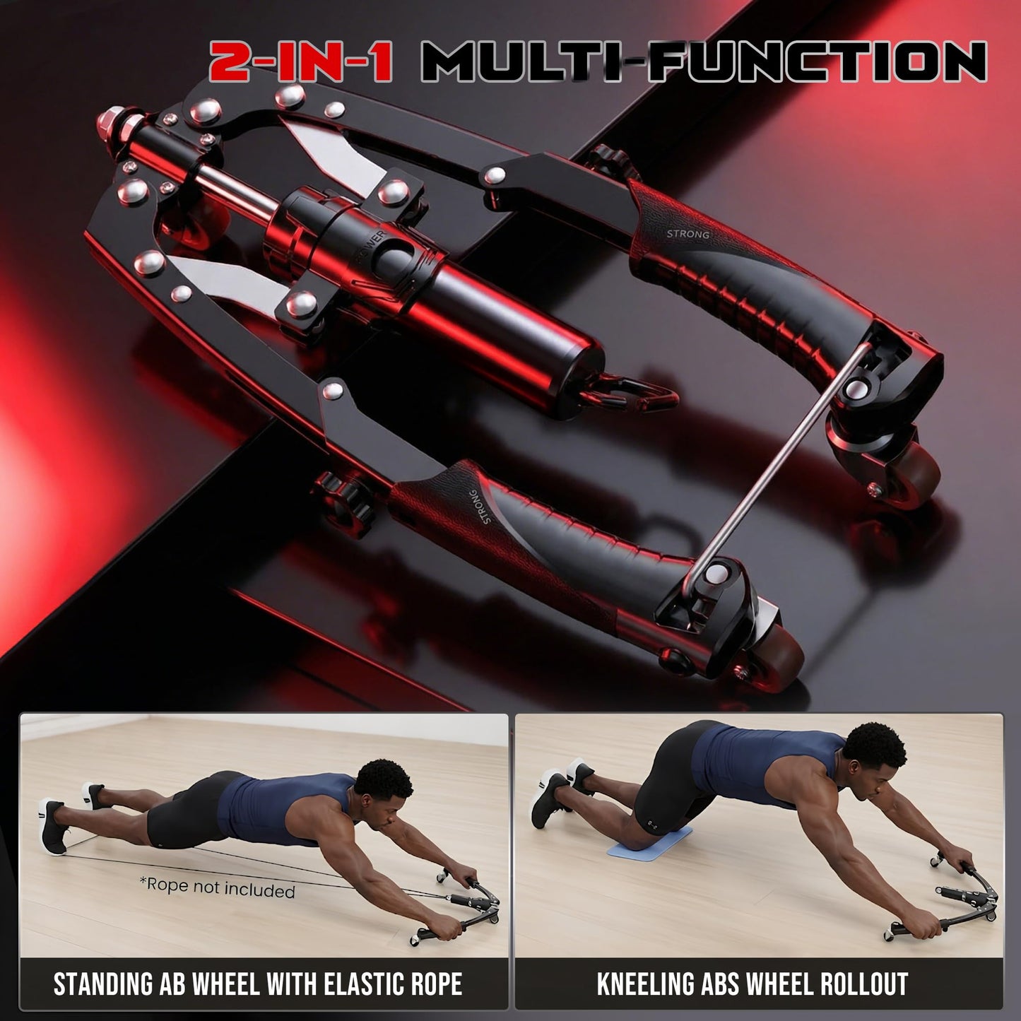 HI-REEKE Chest Hydraulic Power Twister Trainer, 3-in-1 Hydraulic Chest and Arm Press Exerciser Workout Machine with Ab Roller