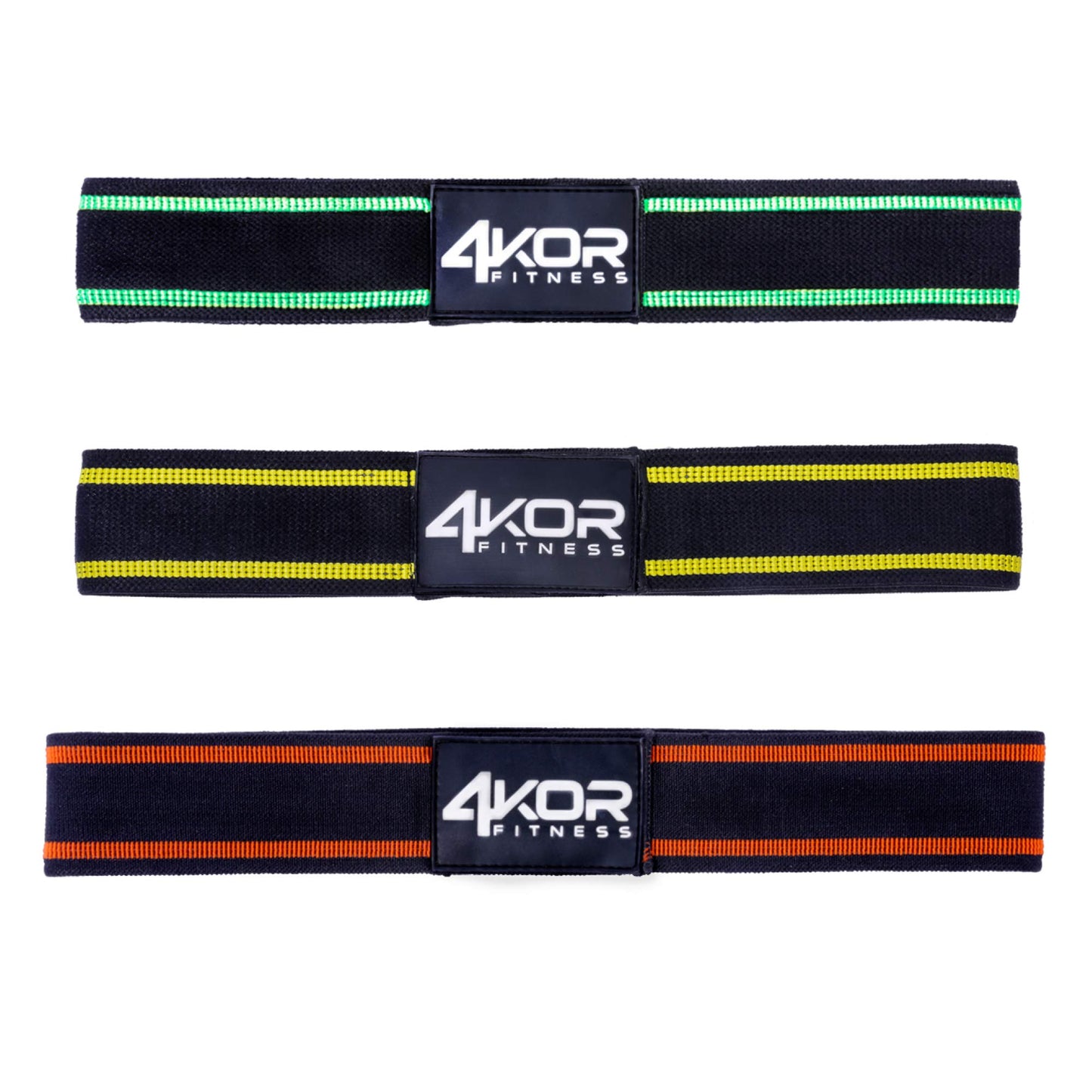 4KOR Resistance Fit Bands - Set of 3 | Tone & Lift Glutes, Arms & Legs - Exercise Band for Strength Training, Yoga, Stretching, Barre or Pilates Workout - 3 Levels of Comfortable Resistance