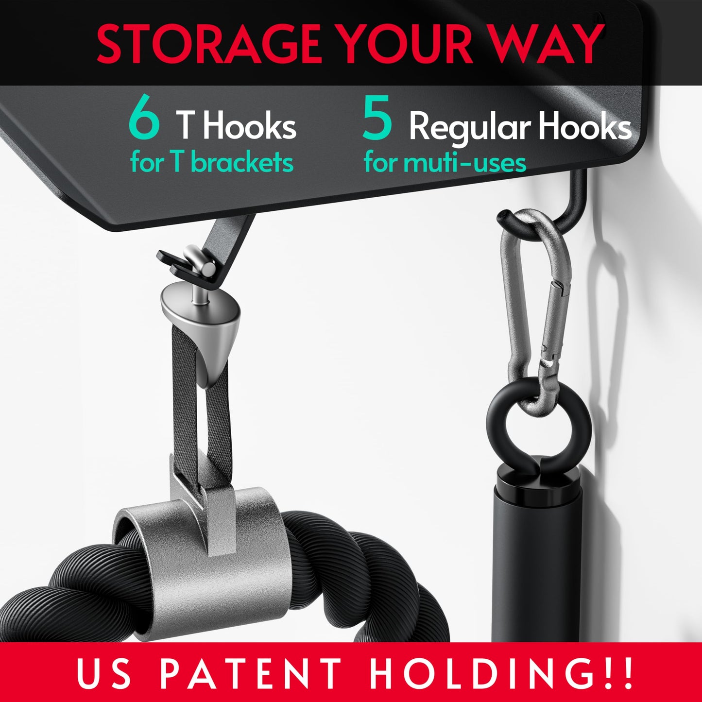 Crostice 1-Tier Floating Shelf Compatible with Tonal Accessories, Home Gym Storage Shelf, Gym Rack Wall Mount Organizer, Workout Metal Holder, T-Bracket Lock Adapters Hanger, US Patent Holding