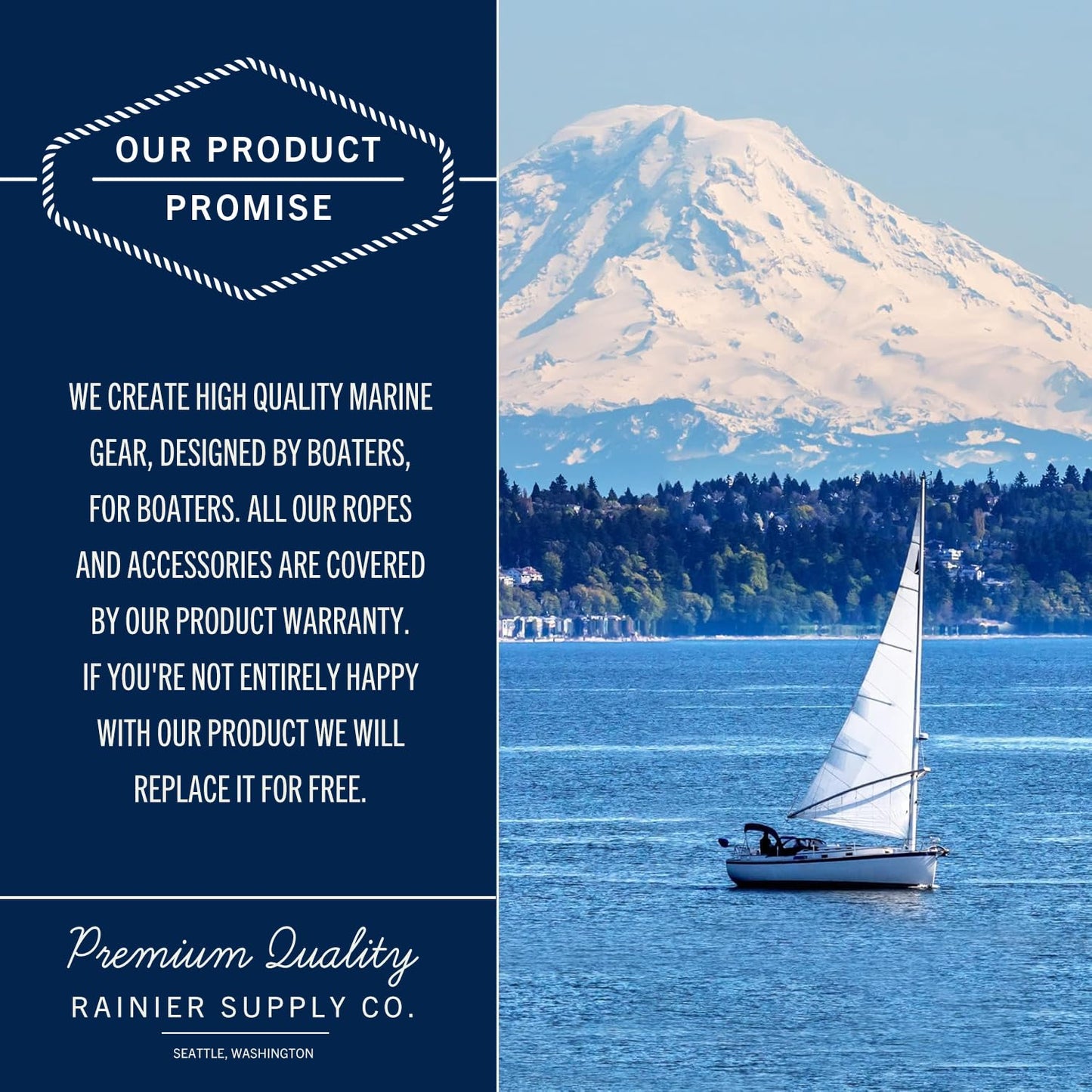 RainierSupplyCo Dock Lines 4-Pack - Boat Rope for Docking with Loop - 15 ft x 3/8 Inch Premium Double Braided Nylon Marine Rope - Mooring Line with 12" Eyelet - Boat Accessories - Black