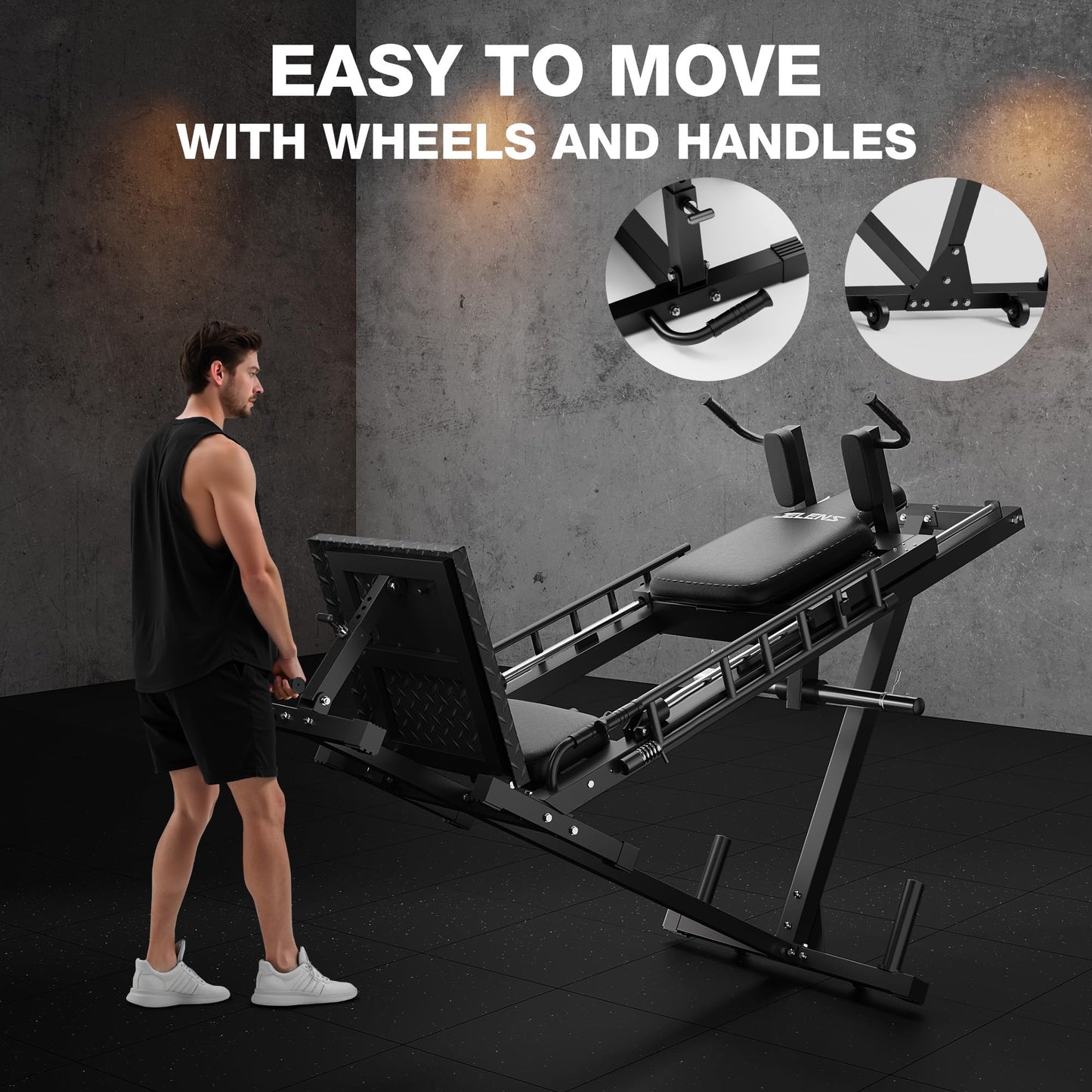 JELENS Leg Press Hack Squat Machine, Leg Machine for Home Gym with Linear Bearing, L11 Professional Adjustable Leg Exercise Machine, Lower Body Workout