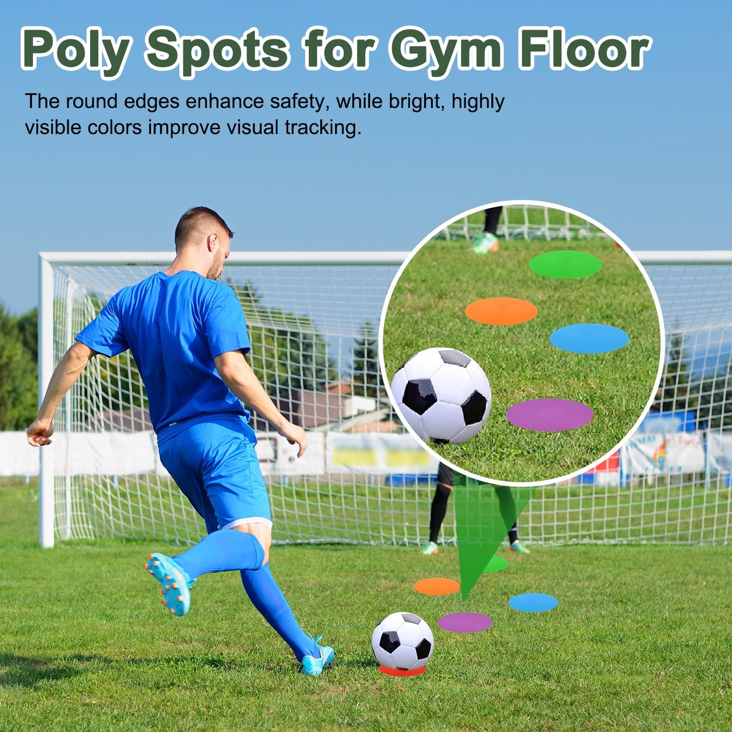 YELARXI Spot Markers for Agility Dot, Non-Slip Poly Spots Floor Dots Flat Field Soccer Training Equipment 9 in & 8 Pcs & Red -Fitting for (Gym/Sports/Training/PE Games/Dance)