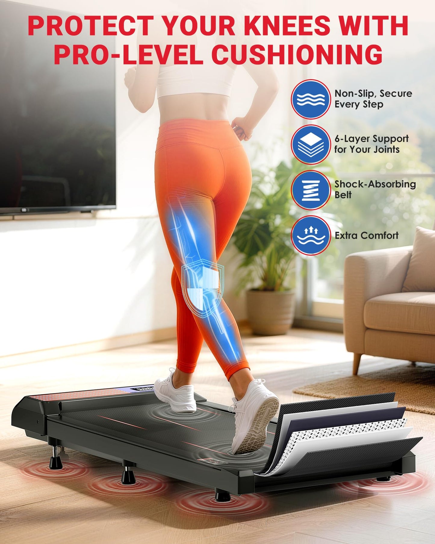 Walking Pad Treadmill with 5% Incline, Under Desk Treadmill for Home Office, 2.5HP Quiet Portable Walking Pad, 265 lbs Capacity, Compact Treadmill for Small Spaces with 15" x 35.4" Belt