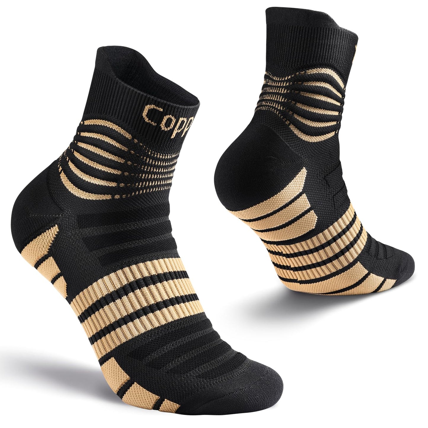 NEENCA Copper Compression Socks, Medical Ankle Support Socks for Injury Recovery & Pain Relief, Sport Protection, Women & Men Circulation, Swelling, Runner, Travel, Pregnancy, Flying—1 Pair, 20-30mmHg