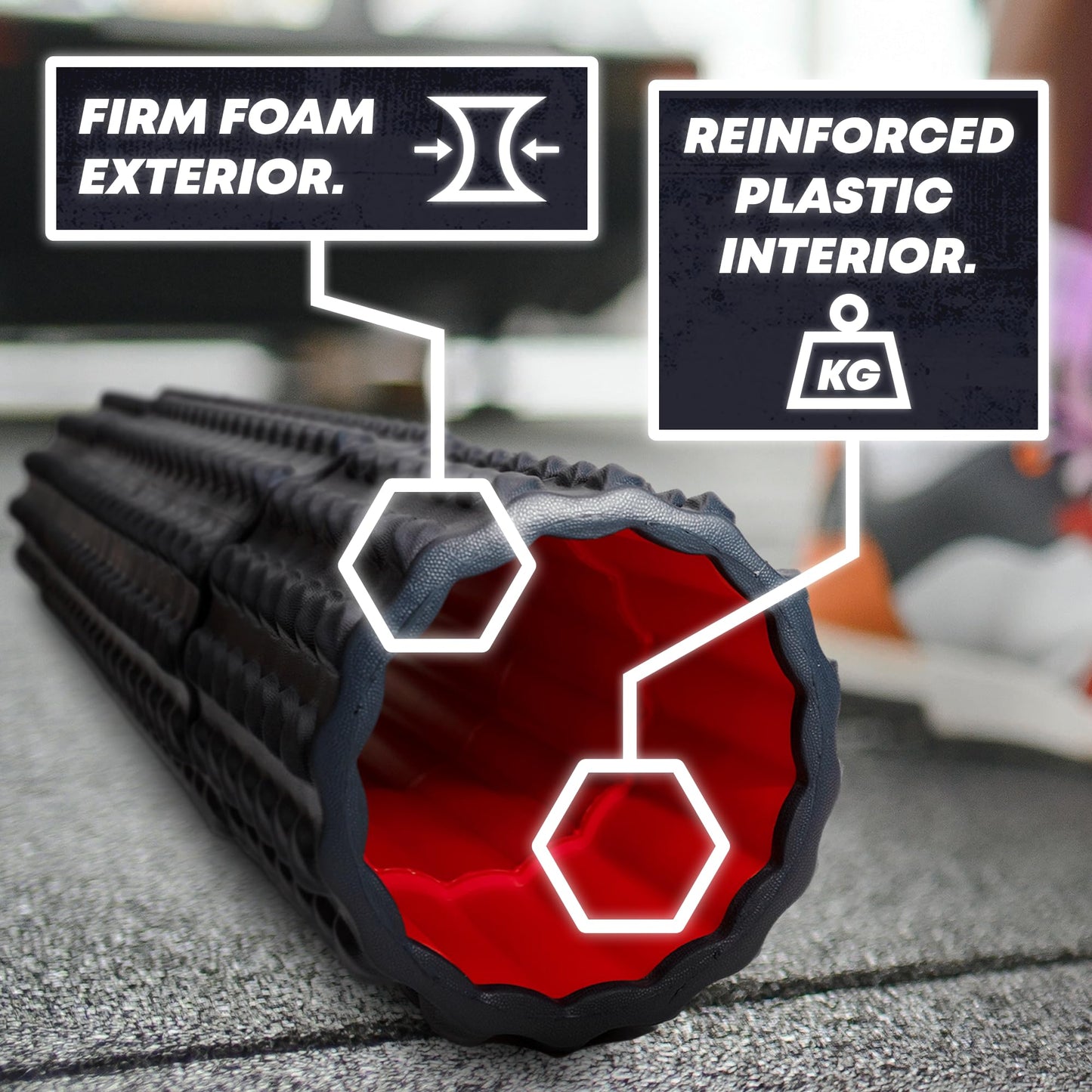 5-in-1 Long Foam Roller, 23" Long Back Roller for Physical Therapy with 5 Different Length Options, Muscle Trigger Points - Relieves Pain with Muscle Massage: Back, Shoulder, Foot, Legs, Arms, Neck