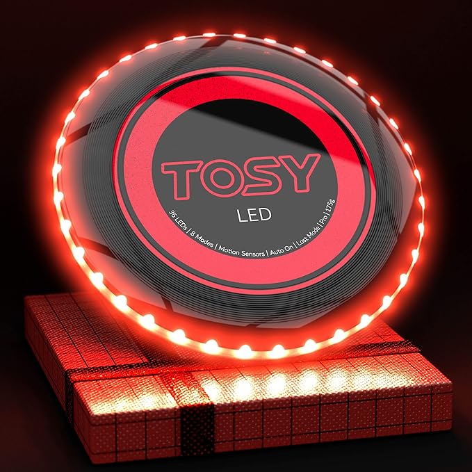 TOSY Bundle of 2 - Flying Disc 108 LEDs - RGB White + Red