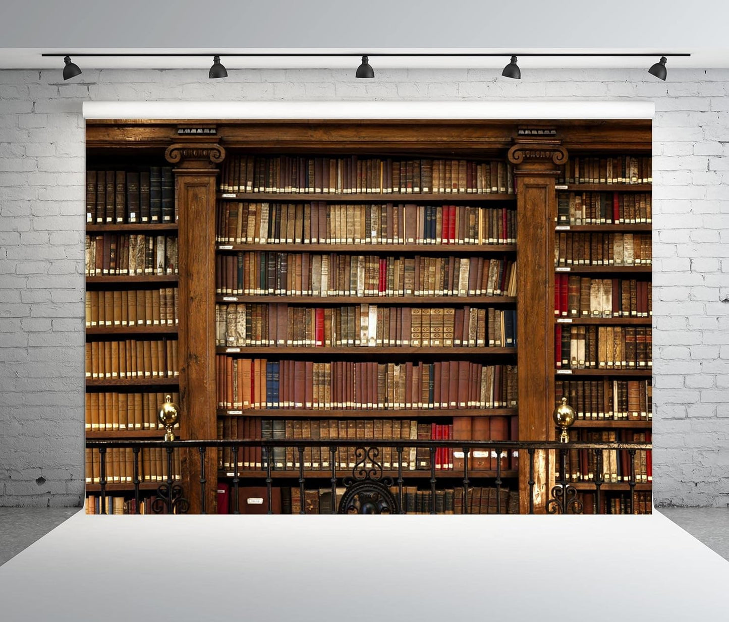 BELECO 8x6ft L-0003 Fabric Vintage Bookshelf Backdrop Books Antique Book Racks Old Library Phtography Backdrop