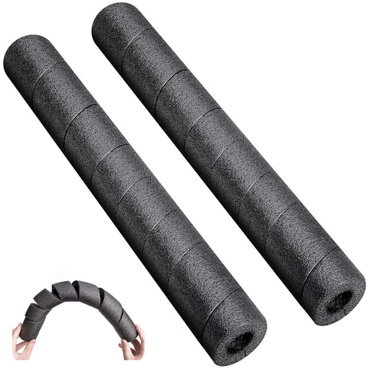 2 Pack Pipe Insulation Foam Tube, 15.7" L x 0.79" Inner Diameter Black Pool Noodles Foam, Multi-Purpose Snake Pipe Wrap Protection for Outdoor Indoor Swimming Pool Handle and Winter Water Pipes