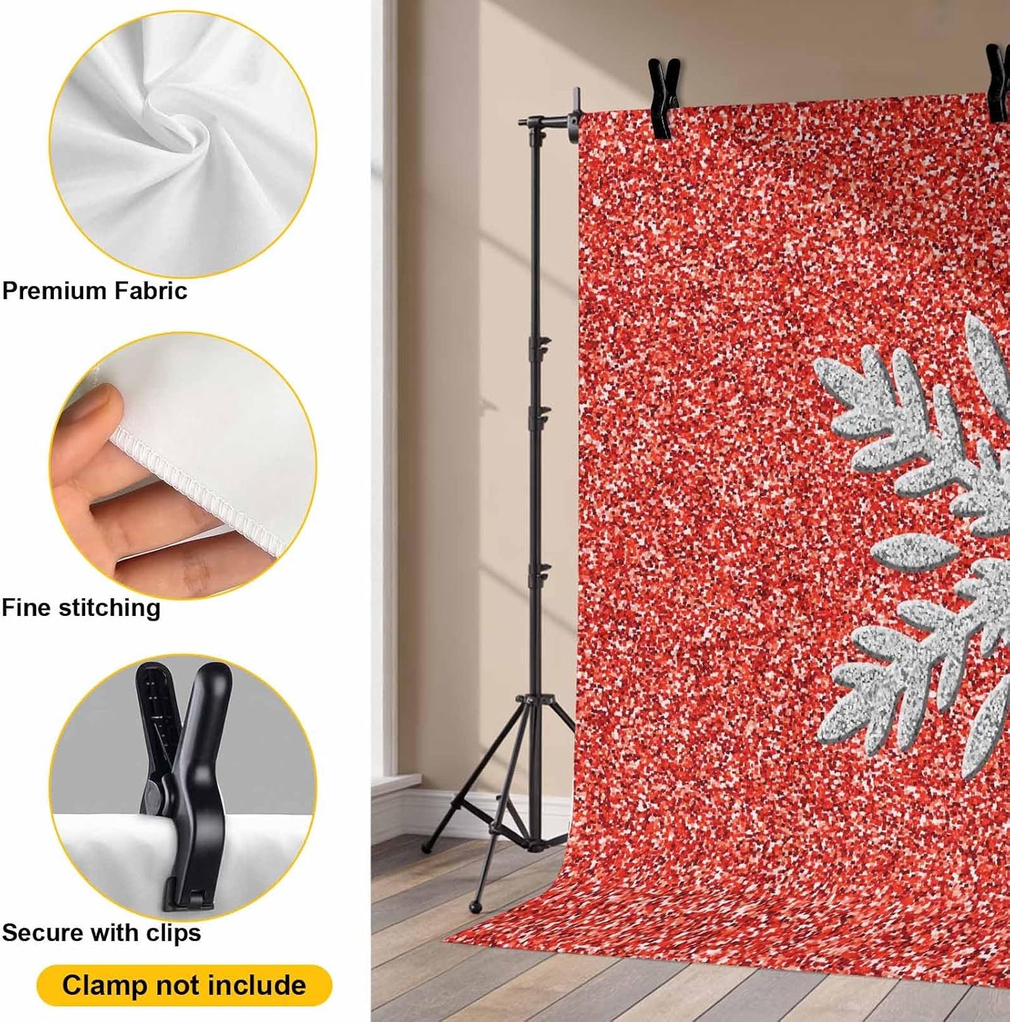 Generic 12 8 Modern Themed Photo Backdrop for Photoshoot, x FT Winter Watercolor Sparkling Snowflake Pattern Photo