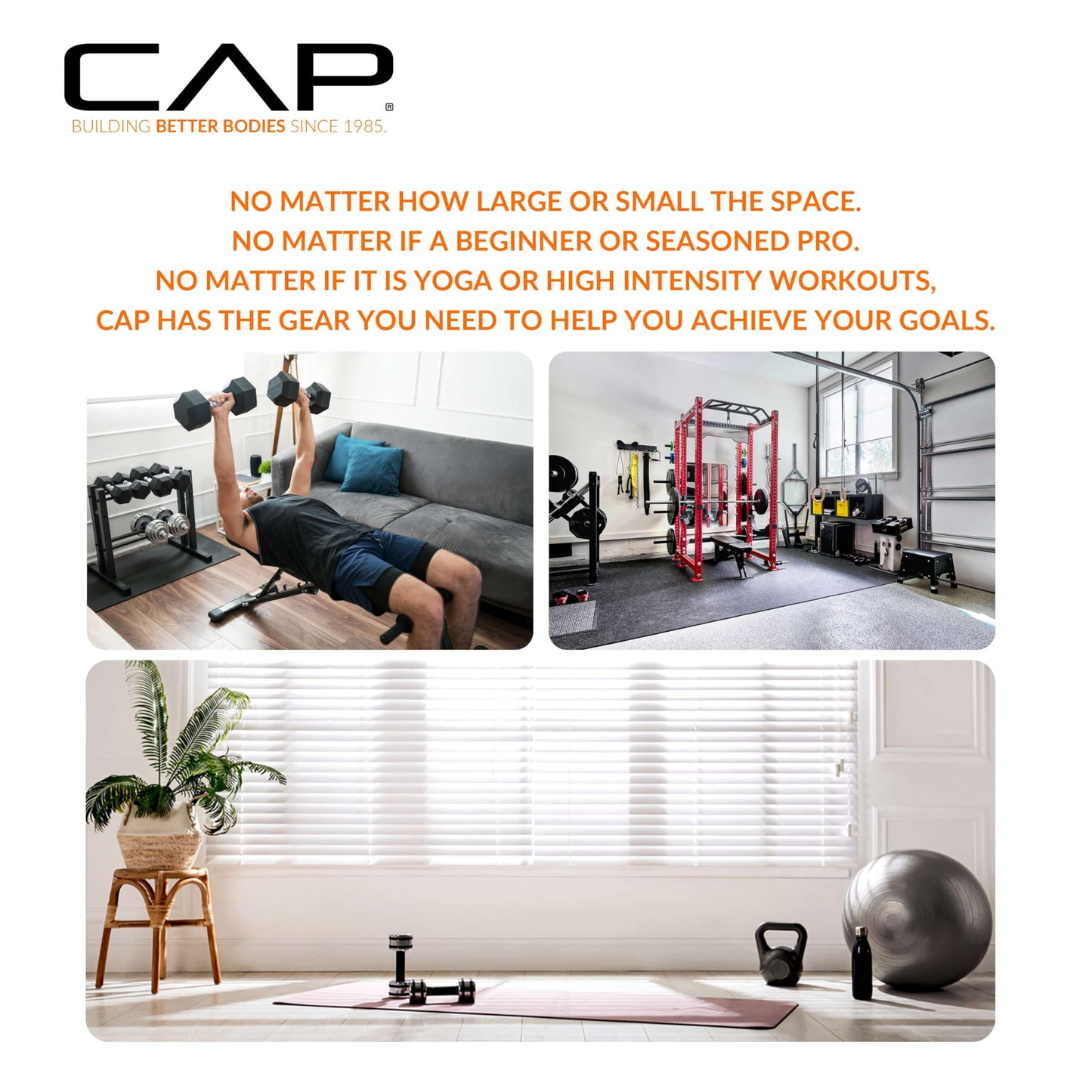 CAP Barbell Power Rack with Pull Up Bar & Attachments - Squat Rack & Strength Training Power Cage for Home Gym - Blue
