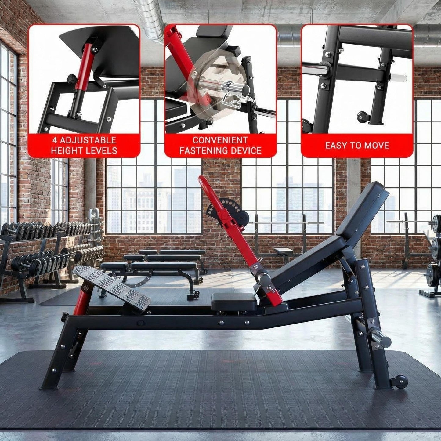 PeacefulHues Heavy Duty Hip Thrust Machine for Home Gym – 900LBS Capacity, Plate-Loaded Glute Bridge Trainer – Adjustable Footboard, Non-Slip Padding, Weight Holder – Butt Exercise & Strength Training