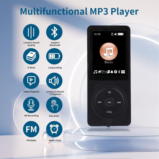 undersary 128GB MP3 5.2 Player with Bluetooth Portable Multi-Function Music Player with HD Speaker,FM Radio, Voice