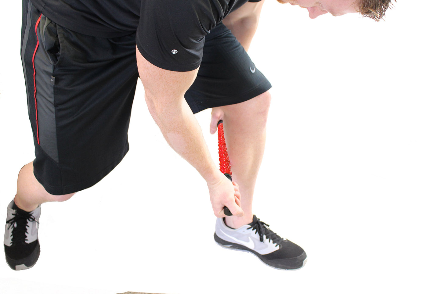 The Muscle Roller Stick, Massage for Legs | Great Gifts for Runners Men/Women, Athletes, Exercise - Shin Splints, Trigger Point - Red Elite Hard, 17"