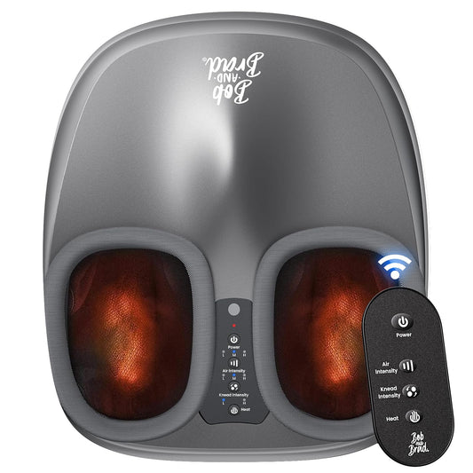 BOB AND BRAD Shiatsu Foot Massager with Heat and Remote, Deep Kneading Electric Feet Massager for Foot Fatigue, Fits US Size 12, Fathers Day Dad Gifts for Men Husband